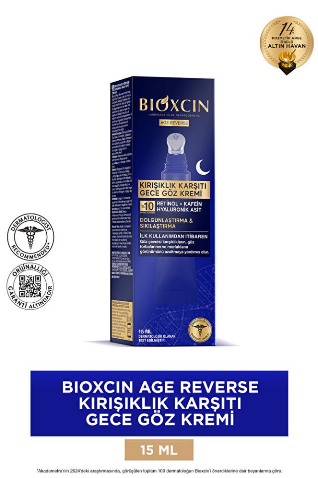 Age Reverse Kırışıklık Karşıtı Göz Kremi 15 ml (%10 Retinol, Kafein)