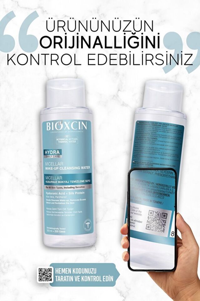 Hydra Micellar Makyaj Temizleme Suyu 500 ml, Hyaluronik Asit, AloeVera, Pantenol (1 Alana 1 Bedava)