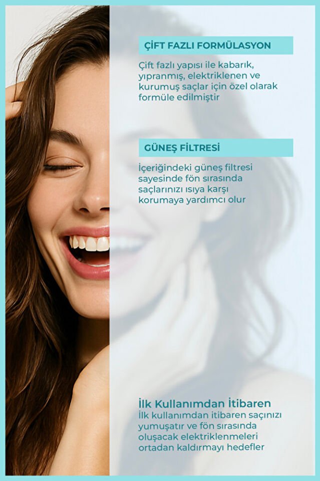 Çift Fazlı Elektriklenme Karşıtı Ve Isı Koruyucu Fön Suyu (Buğday Protein) Saç Spreyi 200 ml