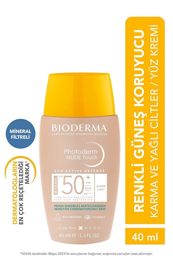 Photoderm Nude Touch SPF50+ Light Karma Yağlı Ciltler Kapatıcı Etkili Renkli Güneş Kremi 40