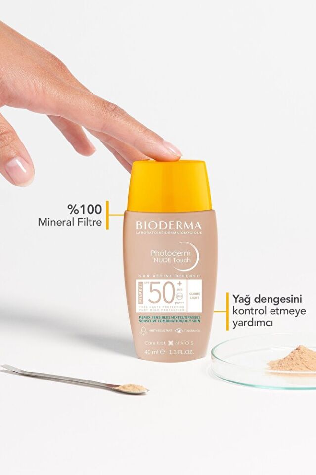 Photoderm Nude Touch SPF50+ Light Karma Yağlı Ciltler Kapatıcı Etkili Renkli Güneş Kremi 40