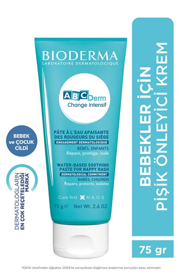 ABCDerm Change Intensive Bebek için Su Bazlı Pişik Önleyici Bakım Kremi Hassas Alerjik&Kuru Cilt 75g