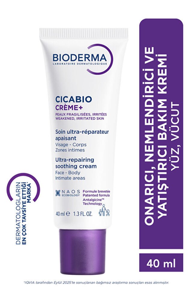 Cicabio Cream+ Onarıcı Yatıştırıcı Nemlendirici Cica Krem Bebek Çocuk Yetişkin Yüz Vücut 40 ml