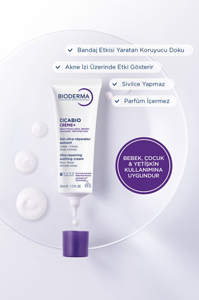 Cicabio Cream+ Onarıcı Yatıştırıcı Nemlendirici Cica Krem Bebek Çocuk Yetişkin Yüz Vücut 40 ml