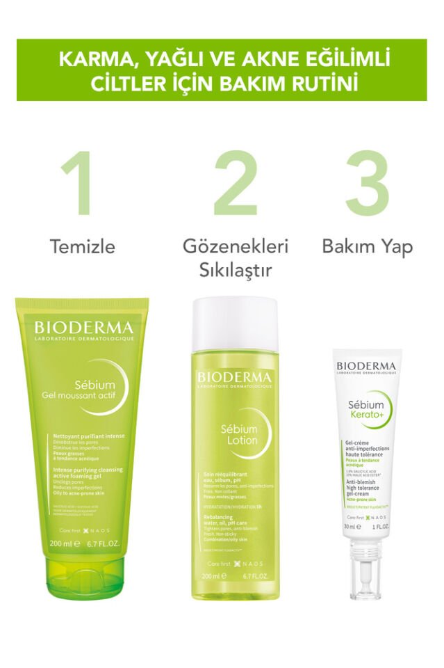 Sebium Lotion Salisilik asit içeren Gözenek Sıkılaştırıcı Siyah Nokta Karşıtı Arındırıcı Tonik 200ml