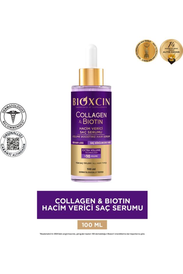 Bioxcin Kolajen ve Biotinli Hacim Artırıcı Saç Serumu 100 ml – Saç Dökülmesine Karşı, Tüm Saç Tiplerine Uygun