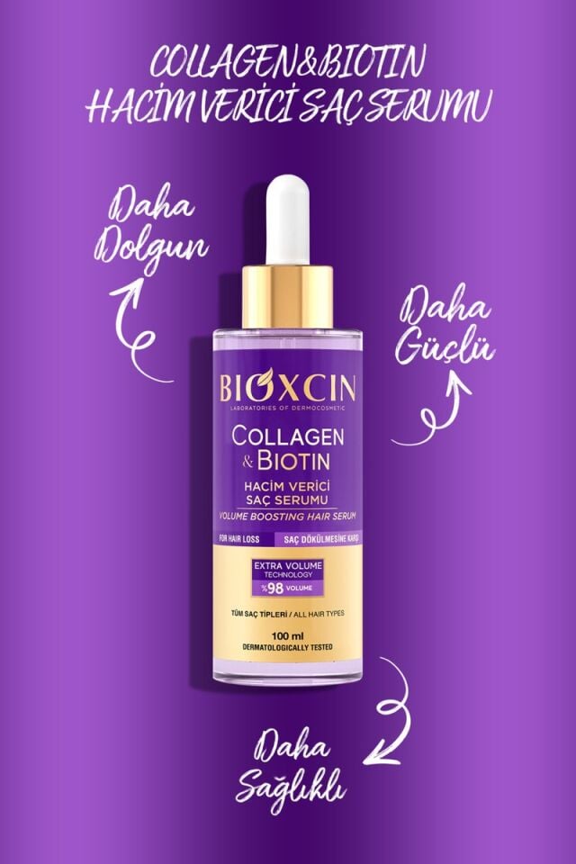 Bioxcin Kolajen ve Biotinli Hacim Artırıcı Saç Serumu 100 ml – Saç Dökülmesine Karşı, Tüm Saç Tiplerine Uygun