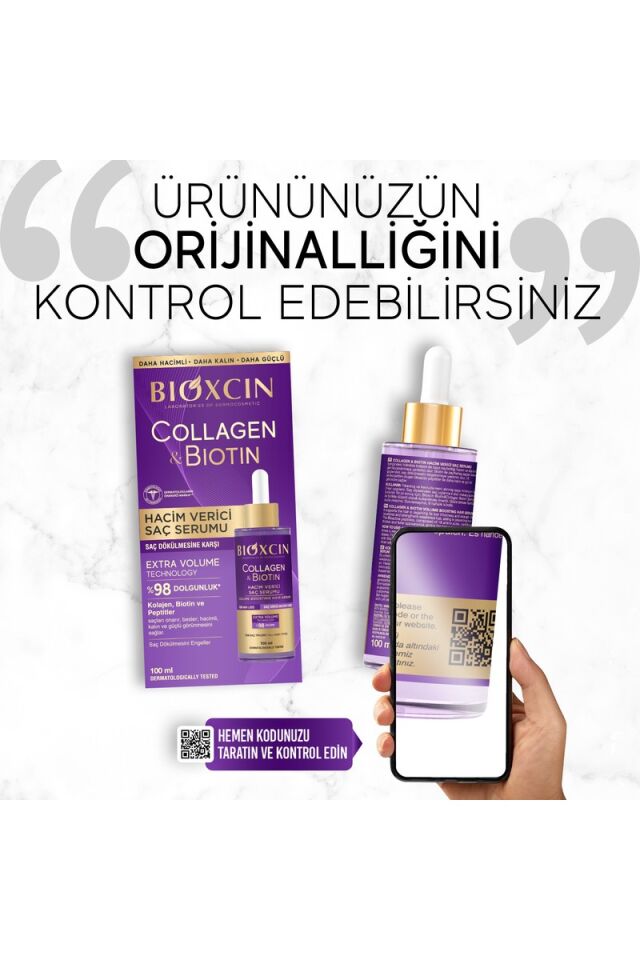 Bioxcin Kolajen ve Biotinli Hacim Artırıcı Saç Serumu 100 ml – Saç Dökülmesine Karşı, Tüm Saç Tiplerine Uygun