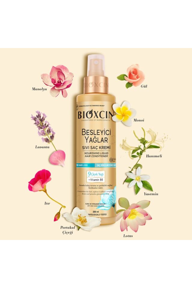 Besleyici Yağlar Sıvı Saç Kremi 200 ml - Sülfatsız, Kuru ve Yıpranmış Saçlar Saç Dökülme Karşıtı