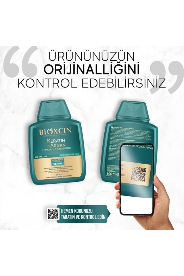 Bioxcin Keratin & Argan Onarıcı Bakım Şampuan 3 x 300 ml