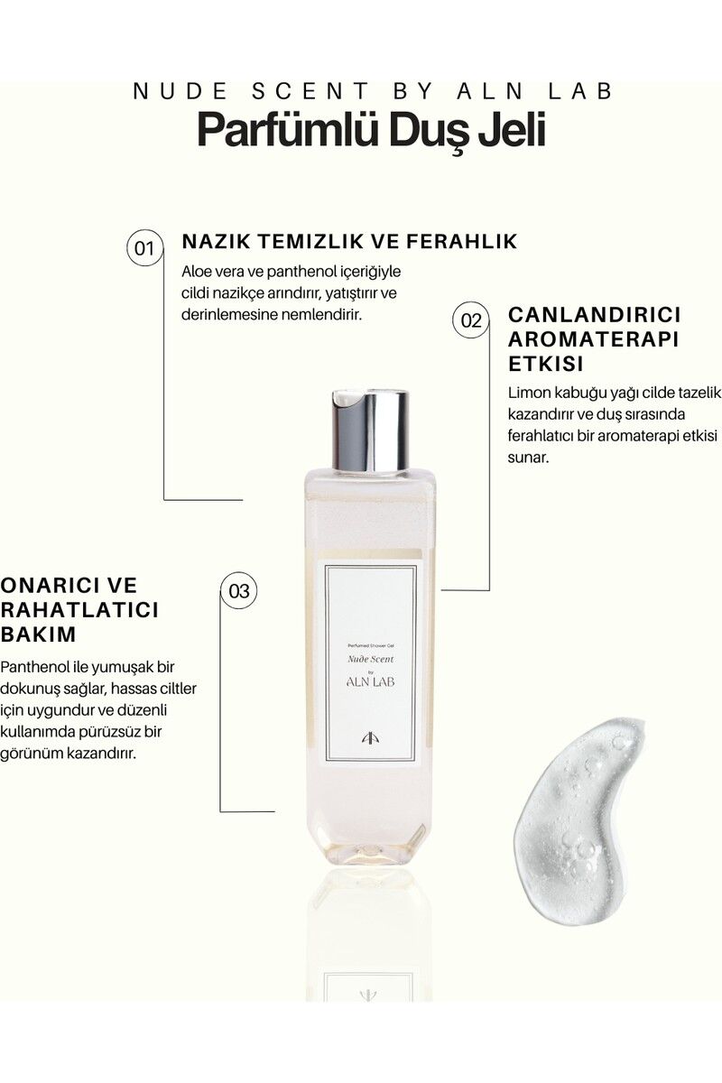 ALN LAB Parfümlü Duş Jeli Argan İçerikli 1 Parça Tüm Cilt Tipleri İçin Yatıştırıcı Etki