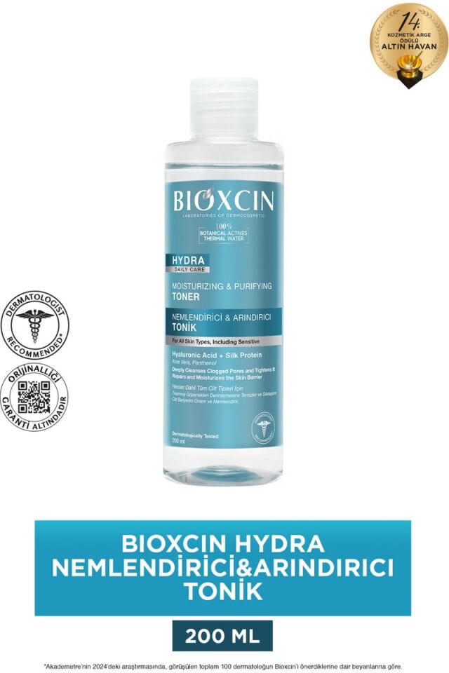 Bioxcin Hydra Kuru Ve Hassas Ciltler İçin Nemlendirici Arındırıcı Tonik 200 Ml - Hyalüronik Asit