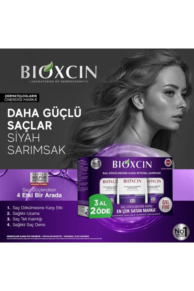 Bioxcin Siyah Sarımsak Şampuanı 3 al 2 öde (3x300ml)