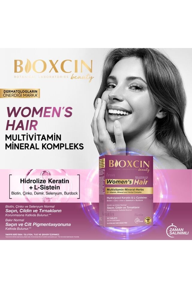 Bioxcin Women's Hair Multivitamin ve Mineral Takviyesi 30 Tablet