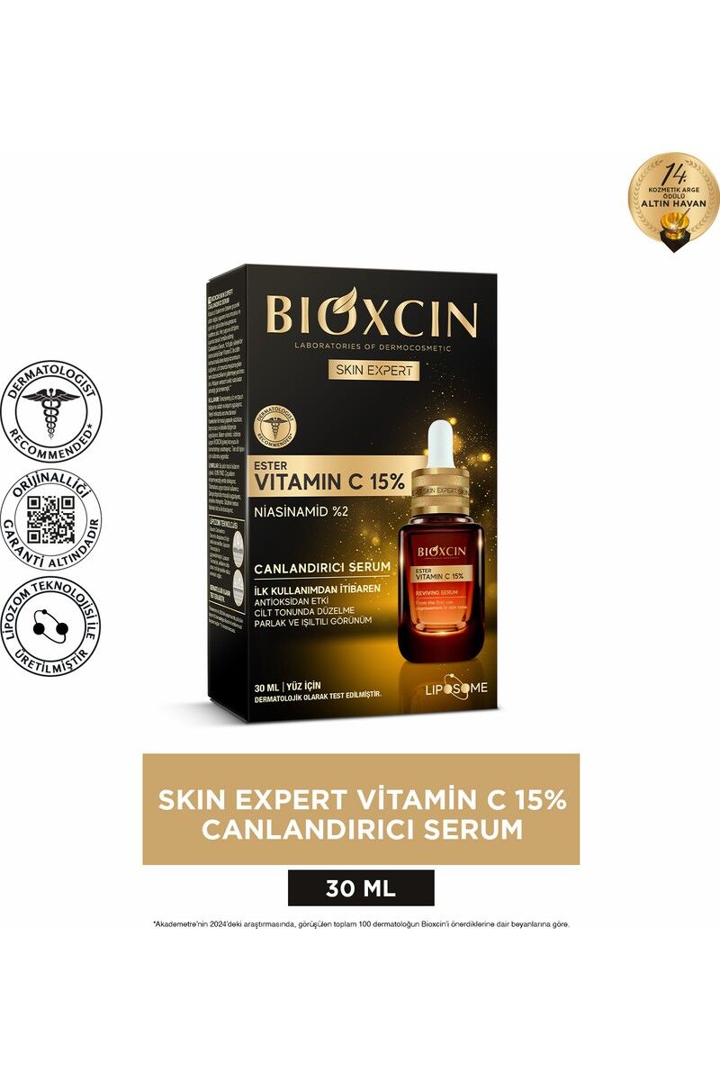 Bioxcin Ester C Vitamini Serum %15 & Niasinamid %2 - Aydınlatıcı Canlandırıcı Renk Tonu Eşitleyici Lipozomal