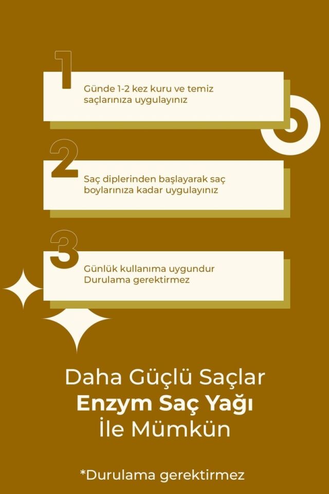 Enzym Cosmetics Doğal Saç Bakım Yağı Onarıcı Etkiyle 100 ml Biberiye İçerikli