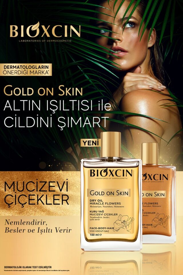 Bioxcin Gold On Skin Kuru Yağ 100 ml Sprey Doğal, Cilt & Saç Için Besleyici, Nemlendirici Yağ, Monoi Kokulu