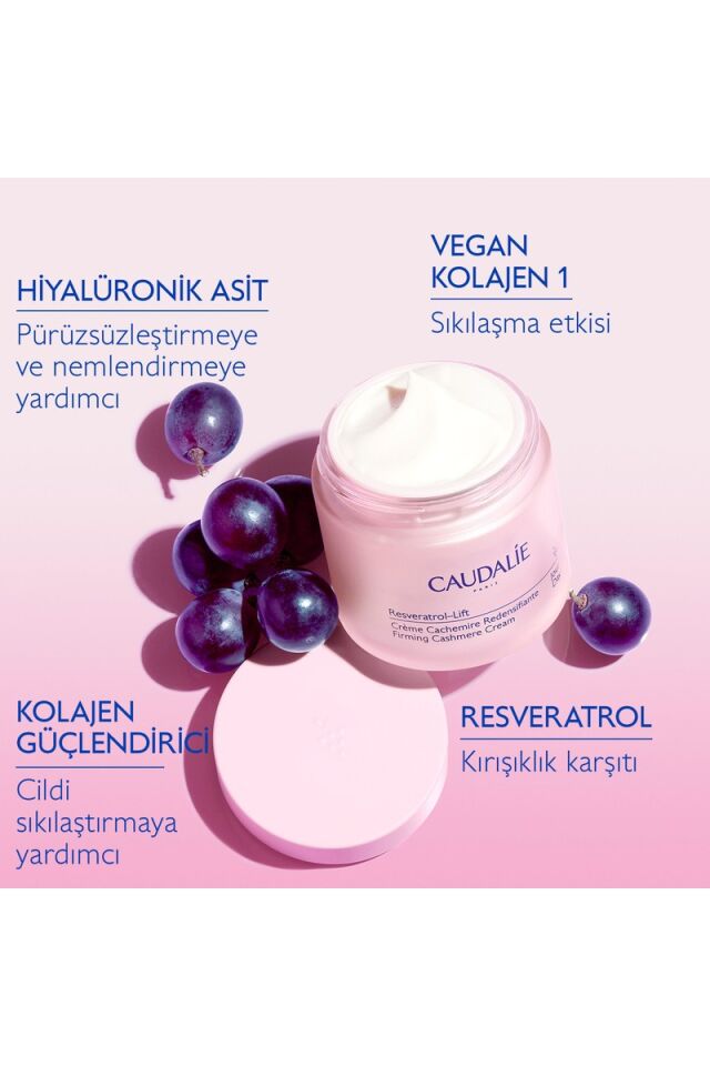 Caudalie Resveratrol-Lift Sıkılaştırıcı Yüz Kremi 50 ml Tüm Cilt Tipleri için Gündüz Bakımı