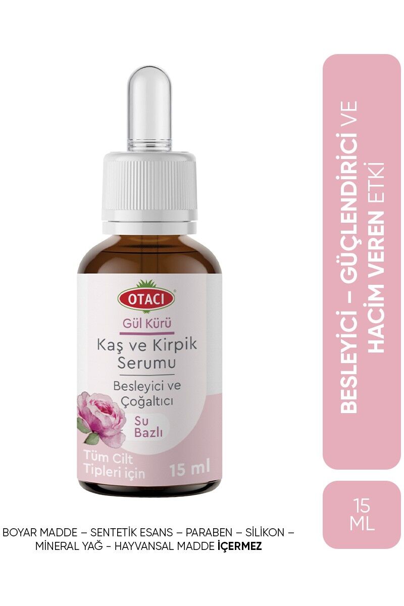 Otacı Gül Kürü Kaş ve Kirpik Serumu 15 ml Su Bazlı Tüm Cilt Tipleri için Besleyici Etki