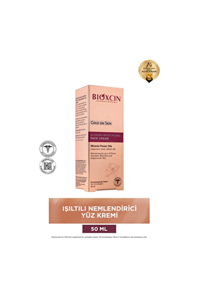 Bioxcin Gold On Skin Aydınlatıcı Yüz Kremi Tüm Cilt Tipleri İçin 50 ml Etkili Nemlendirici
