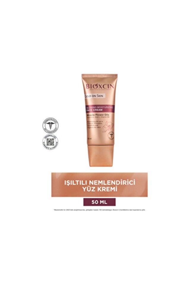 Bioxcin Gold On Skin Aydınlatıcı Yüz Kremi Tüm Cilt Tipleri İçin 50 ml Etkili Nemlendirici