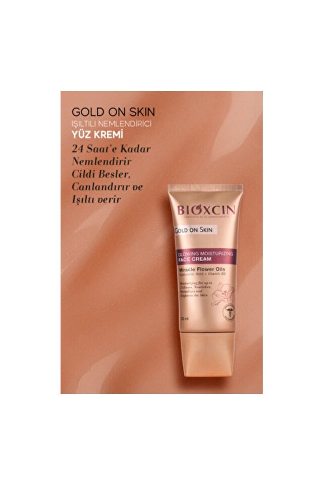 Bioxcin Gold On Skin Aydınlatıcı Yüz Kremi Tüm Cilt Tipleri İçin 50 ml Etkili Nemlendirici