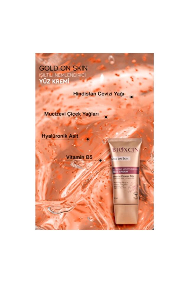 Bioxcin Gold On Skin Aydınlatıcı Yüz Kremi Tüm Cilt Tipleri İçin 50 ml Etkili Nemlendirici