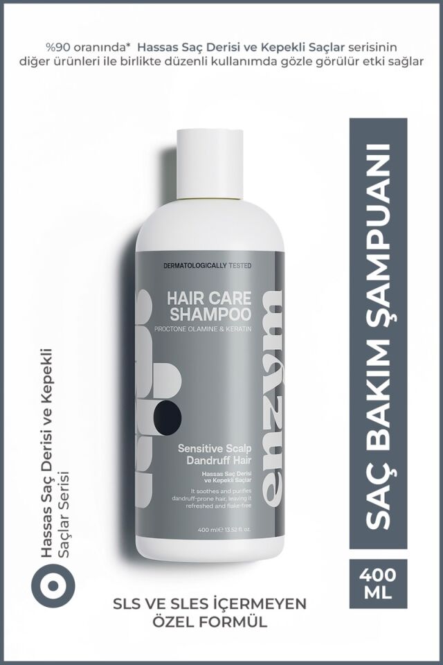 Enzym Cosmetics Hassas Saç Derisi ve Kepekli Saçlara Özel Saç Bakım Kepek Karşıtı Şampuanı 400 ml