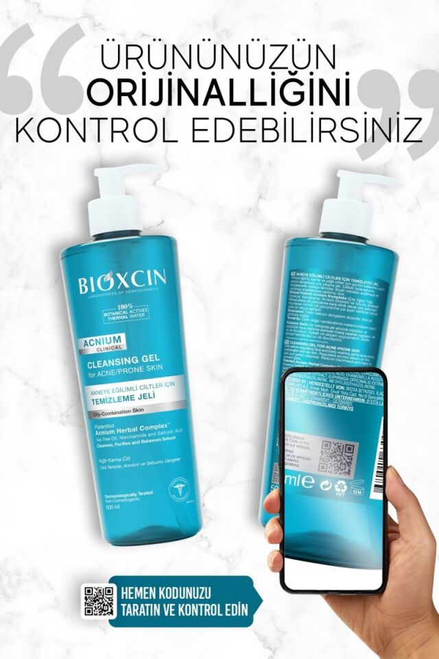 Bioxcin Acnium Sebum Dengeleyici Yüz Yıkama Jeli 500 ml + 500 ml Avantaj Paket