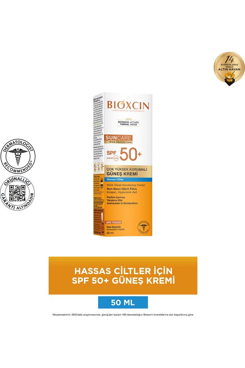 Bioxcin Suncare Hassas Ciltler SPF50+ Güneş Kremi 50 ml