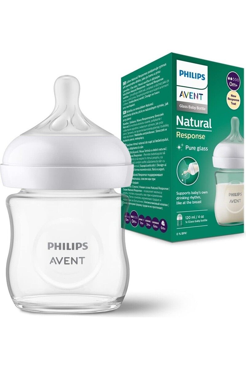 Philips Avent Doğal Tepkili Cam Biberon, 120ml, 0-3 Ay, SCY930/01