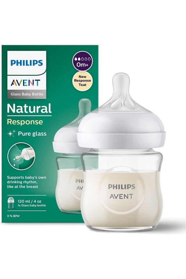 Philips Avent Doğal Tepkili Cam Biberon, 120ml, 0-3 Ay, SCY930/01