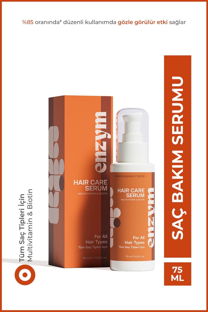 Enzym Cosmetics Enzym Multivitamin Saç Bakım Serumu Canlandırıcı Etki 75 ml Doğal İçeriklerle