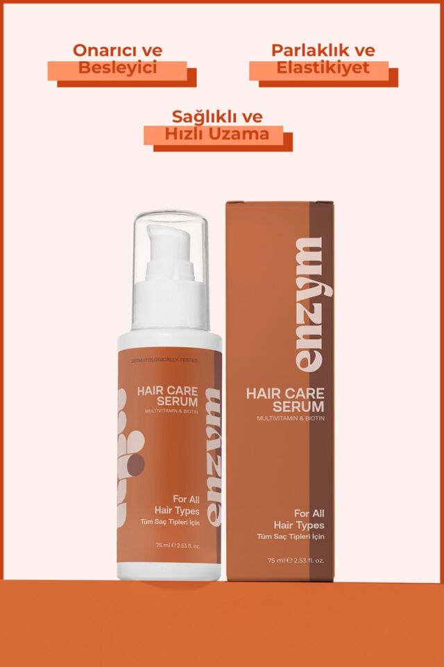 Enzym Cosmetics Enzym Multivitamin Saç Bakım Serumu Canlandırıcı Etki 75 ml Doğal İçeriklerle