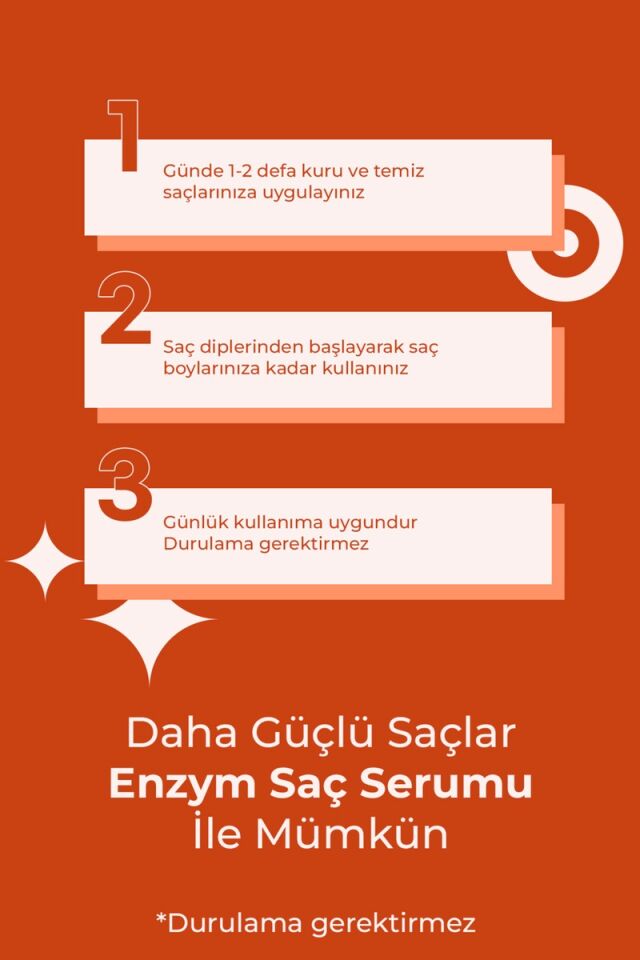Enzym Cosmetics Enzym Multivitamin Saç Bakım Serumu Canlandırıcı Etki 75 ml Doğal İçeriklerle