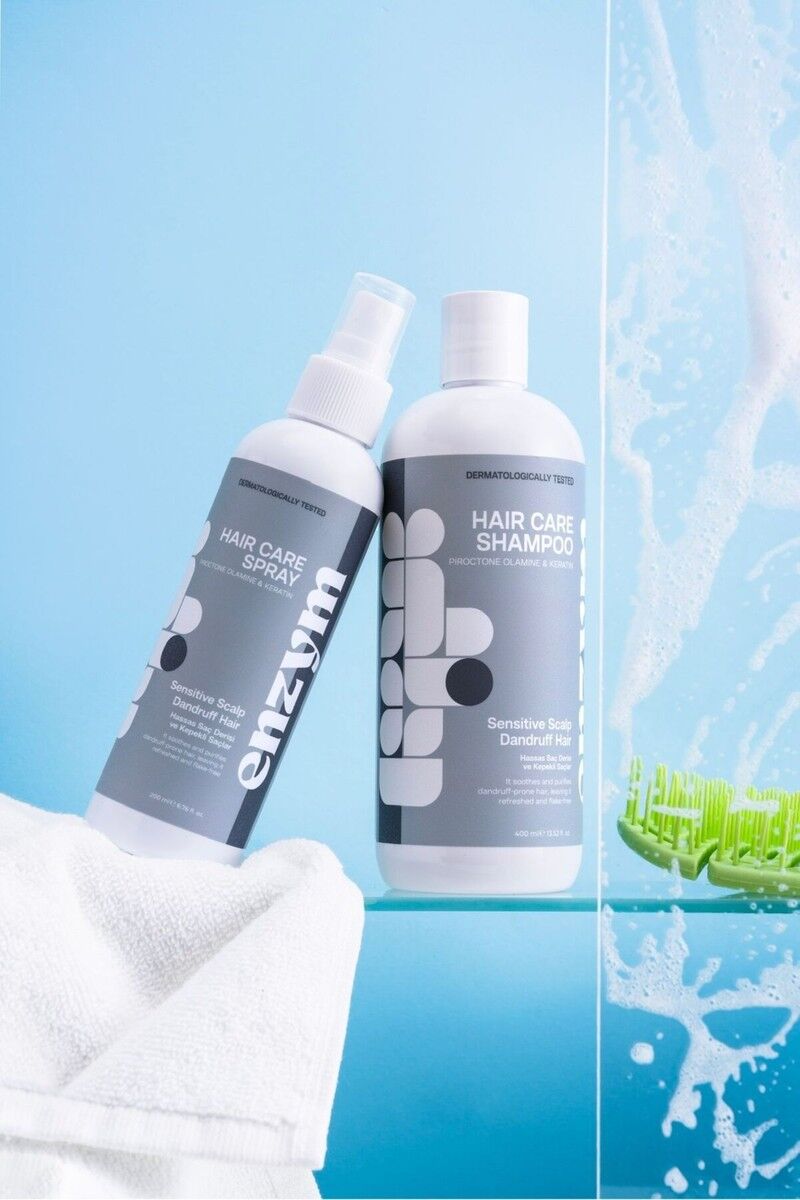 Enzym Cosmetics Hassas Saç Derisi İçin Kepek Karşıtı Saç Bakım Seti 400 ml Sülfatsız