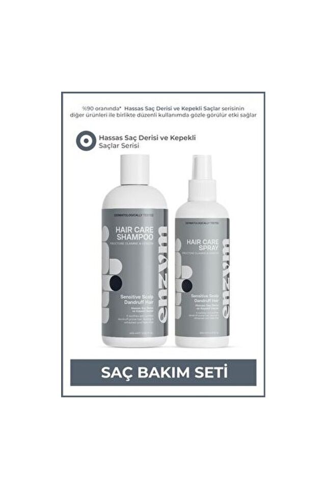 Enzym Cosmetics Hassas Saç Derisi İçin Kepek Karşıtı Saç Bakım Seti 400 ml Sülfatsız