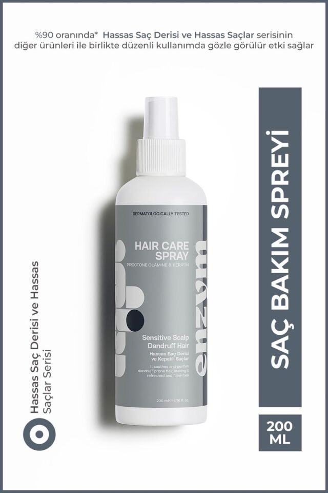 Enzym Cosmetics Enzym Saç Bakım Spreyi Hassas Saçlar İçin Kepek Karşıtı Etki 200 ml Çay Ağacı Kokusuyla