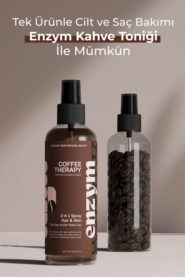 Enzym Cosmetics Doğal Kahve Toniği Saç ve Cilt Bakımı (Ton Eşitleme, Antioksidan) 200 ml