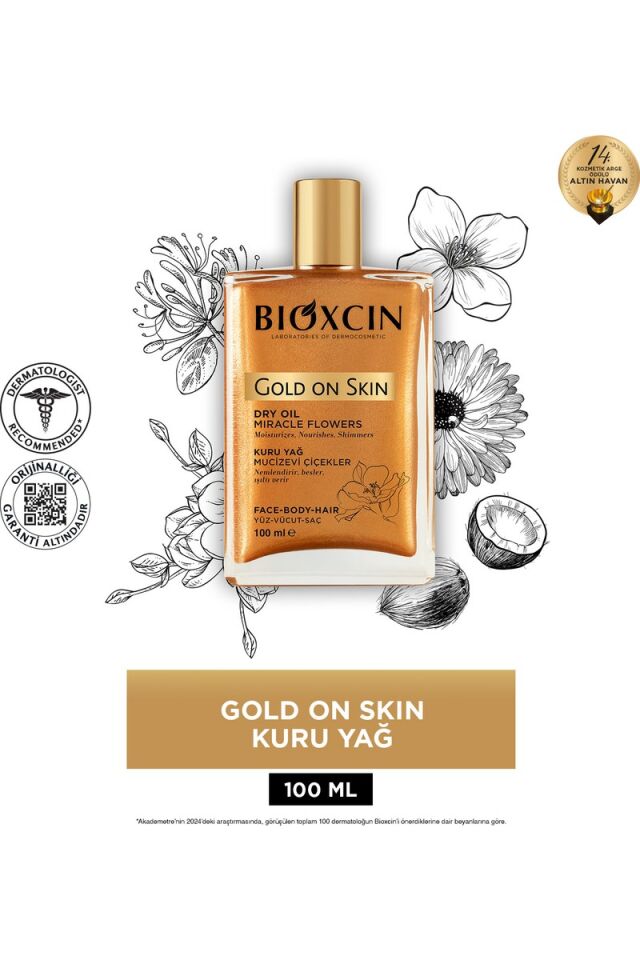 Bioxcin Gold On Skin Altın Parıltılı Kuru Yağ 100 ml - Dry Oil Saç Yüz Vücut