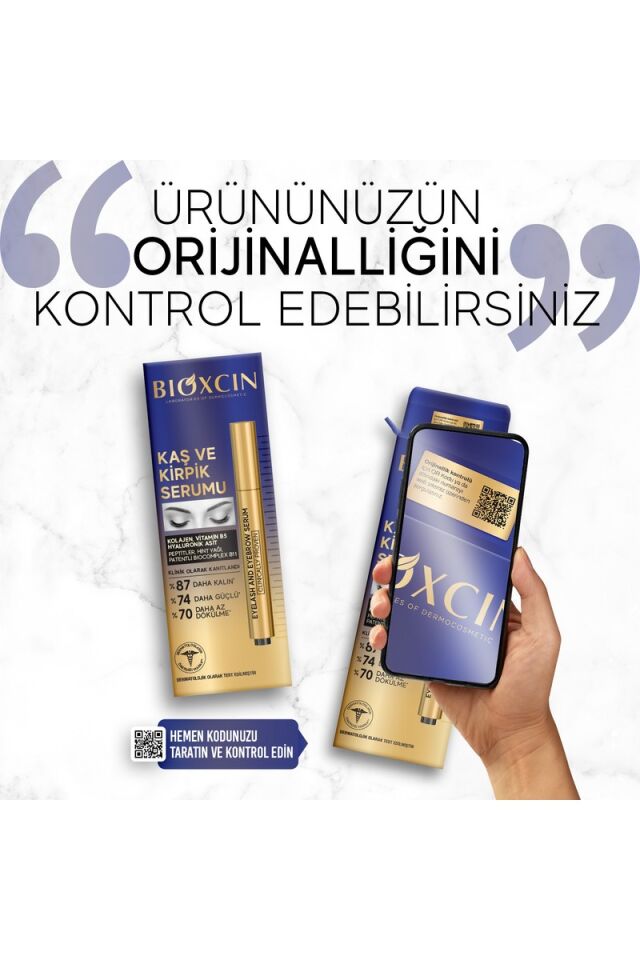 Bioxcin Kaş Kirpik Serumu - Kolajen Hyaluronik Asit Hint Yağı Keratin Peptidleri B5 Biocomplex B11