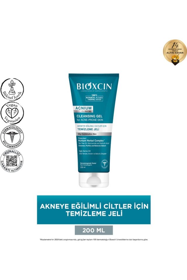 Bioxcin Acnium Yüz Yıkama Jeli Sivilce Karşıtı Etki 200 ml Akneli Ciltler İçin