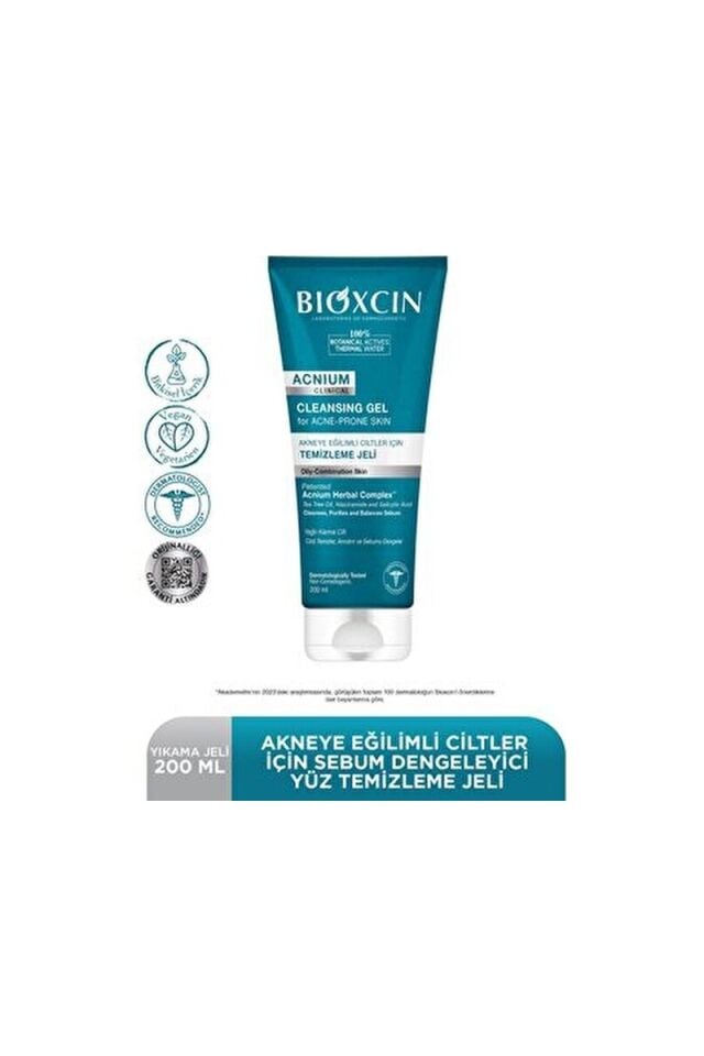Bioxcin Acnium Yüz Yıkama Jeli Sivilce Karşıtı Etki 200 ml Akneli Ciltler İçin