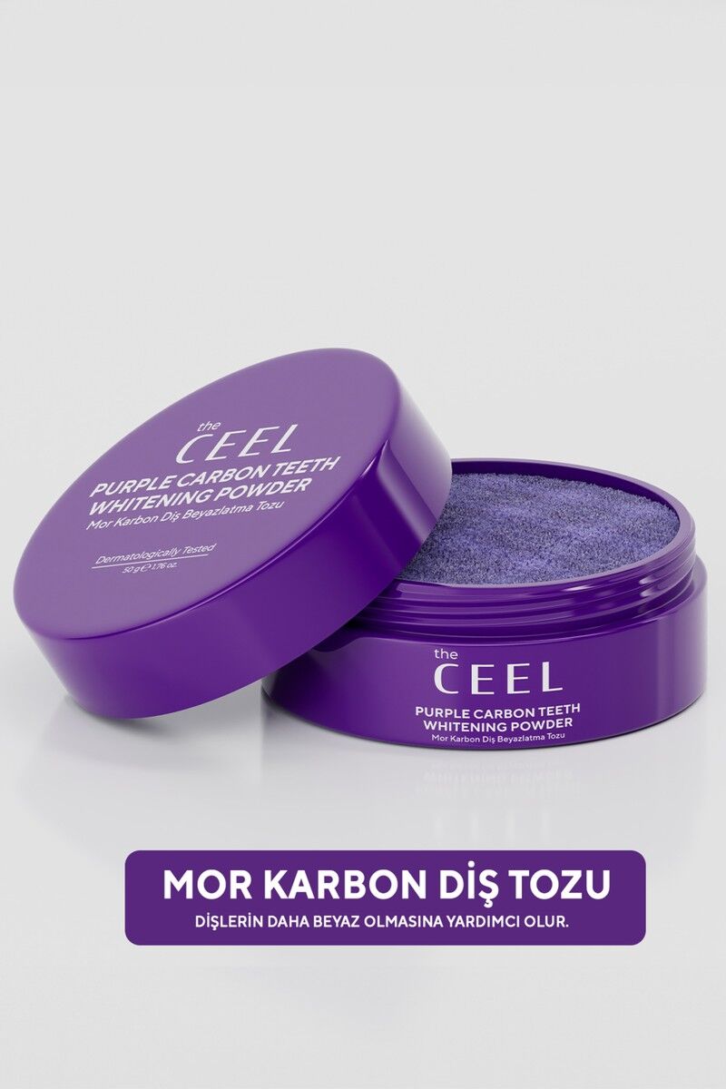 Ceel Beyazlatıcı Diş Tozu 50 gr Aktif Kömür Aromalı Mine Koruyucu Yüzey Lekesi Temizleyici