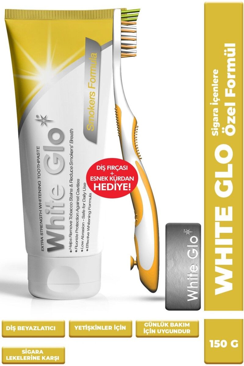 White Glo Ekstra Güçlü Beyazlatıcı Diş Macunu Macunu Sigara İçenlere Özel Formül 150 G