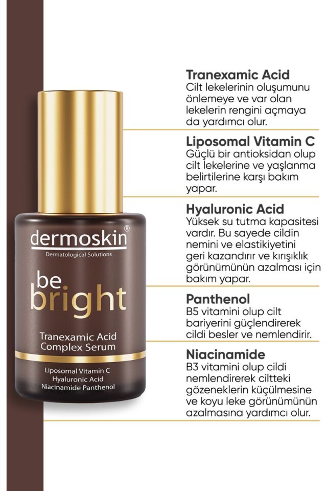 Dermoskin Be Bright Liposomal Vitamin C Complex Serum | Kırışıklık Giderici | Hyaluronik Asit | 30 ml