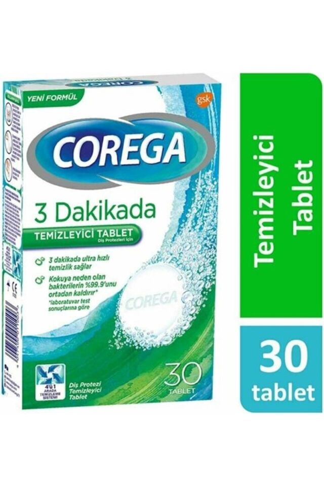 Corega 3 Dakikada Temizleyici 30 Tablet