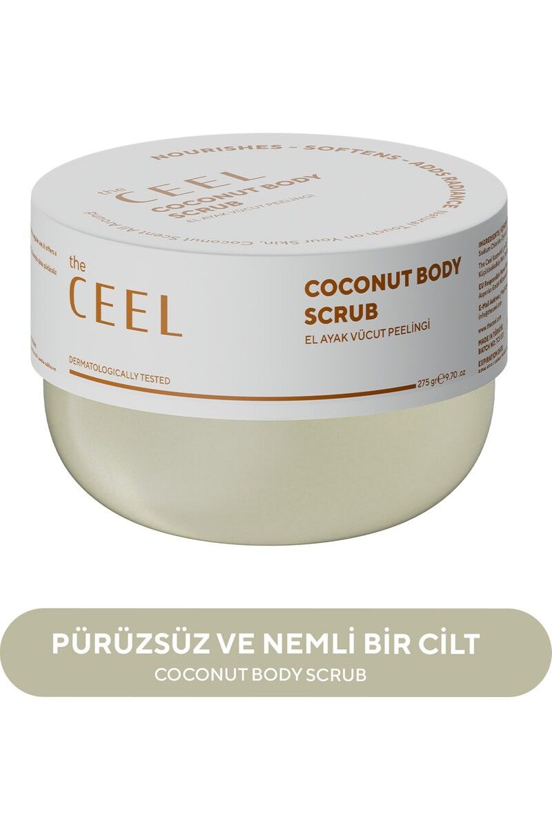 The Ceel Hindistan Cevizi Özlü Nemlendirici, Besleyici, Batık Giderici ve Arındırıcı Vücut Peelingi 275 gr