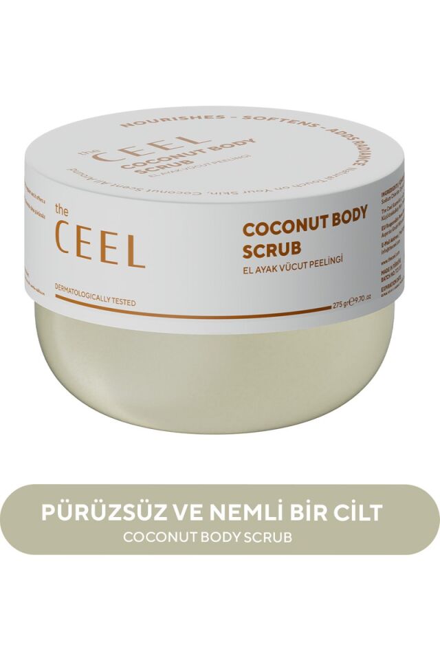 The Ceel Hindistan Cevizi Özlü Nemlendirici, Besleyici, Batık Giderici ve Arındırıcı Vücut Peelingi 275 gr