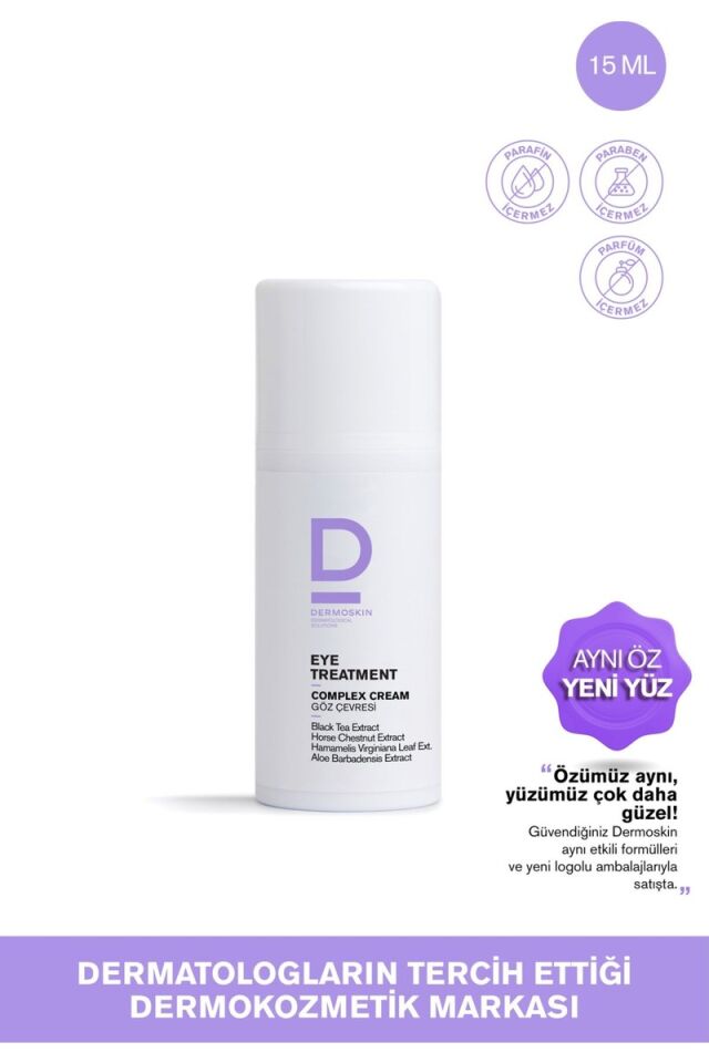 Dermoskin Göz Çevresi Bakım Kremi 15 ml Antioksidan Kolajen Destekli Koyu Halka ve İnce Çizgi Karşıtı